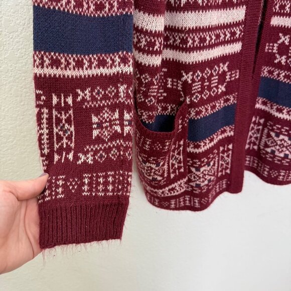 Billabong Aztec Trek Knit Open Front Cardigan Sweater JV12CAZB Womens size Large - Picture 3 of 10